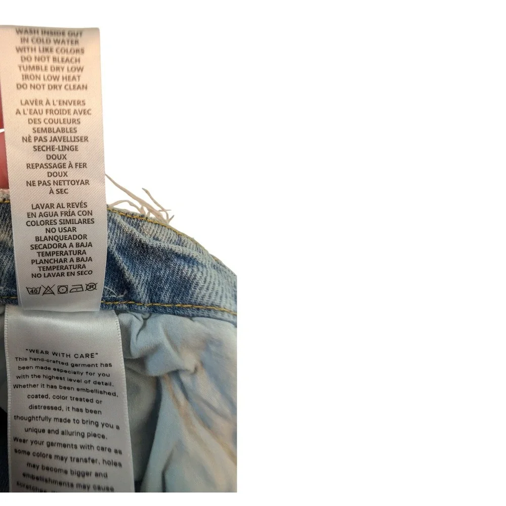 Good‎ American High Rise Straight Leg Jeans Light Wash Blue Size 6/28 GNIL999T